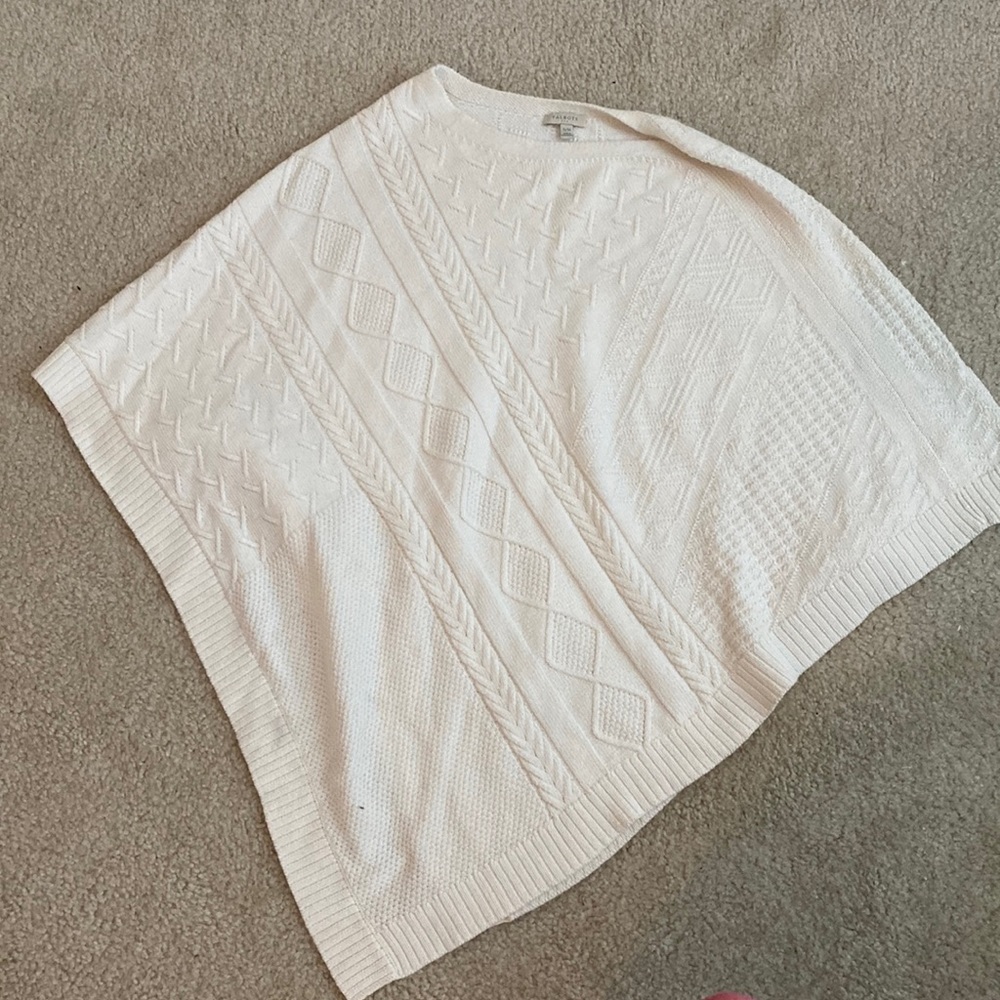 White sweater poncho